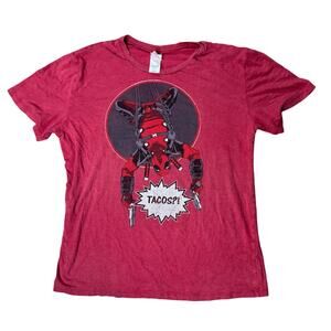 DEADPOOL DISNEY DISNEYLAND SHIRT TEE XL EXTRA LARGE RED WOMENS MARVEL COMIC